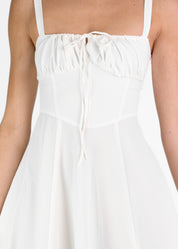 ORNELLA - vestito midi ampio in bianco