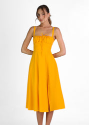 ORNELLA - vestito midi ampio in arancione chiaro