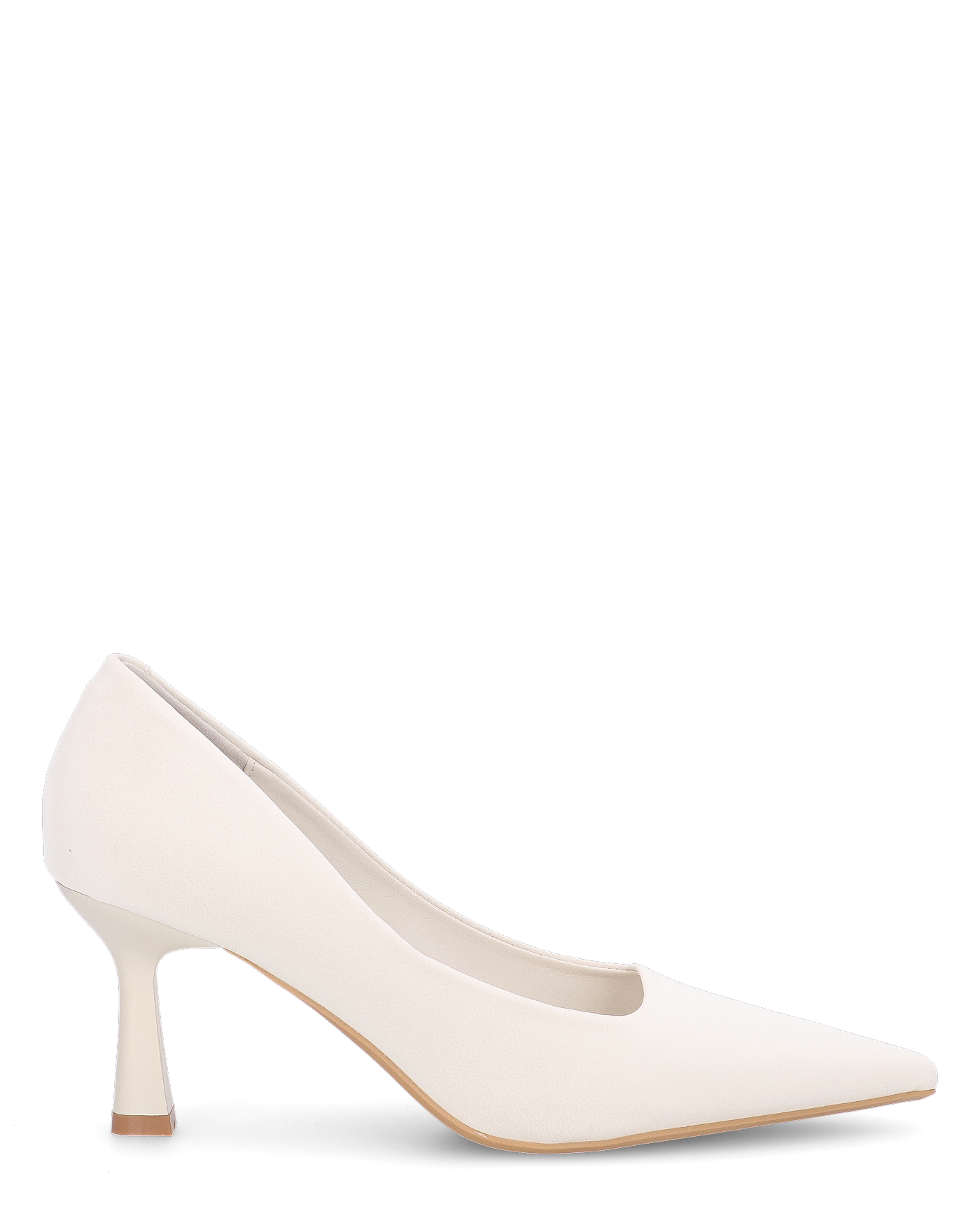 PATTY - décolleté in raso bianco con tacco