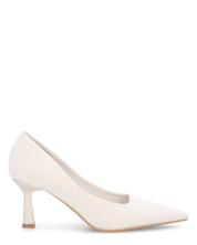 PATTY - décolleté in raso bianco con tacco