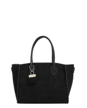 VALERY - borsa tote a spalla effetto camoscio con charm borsetta