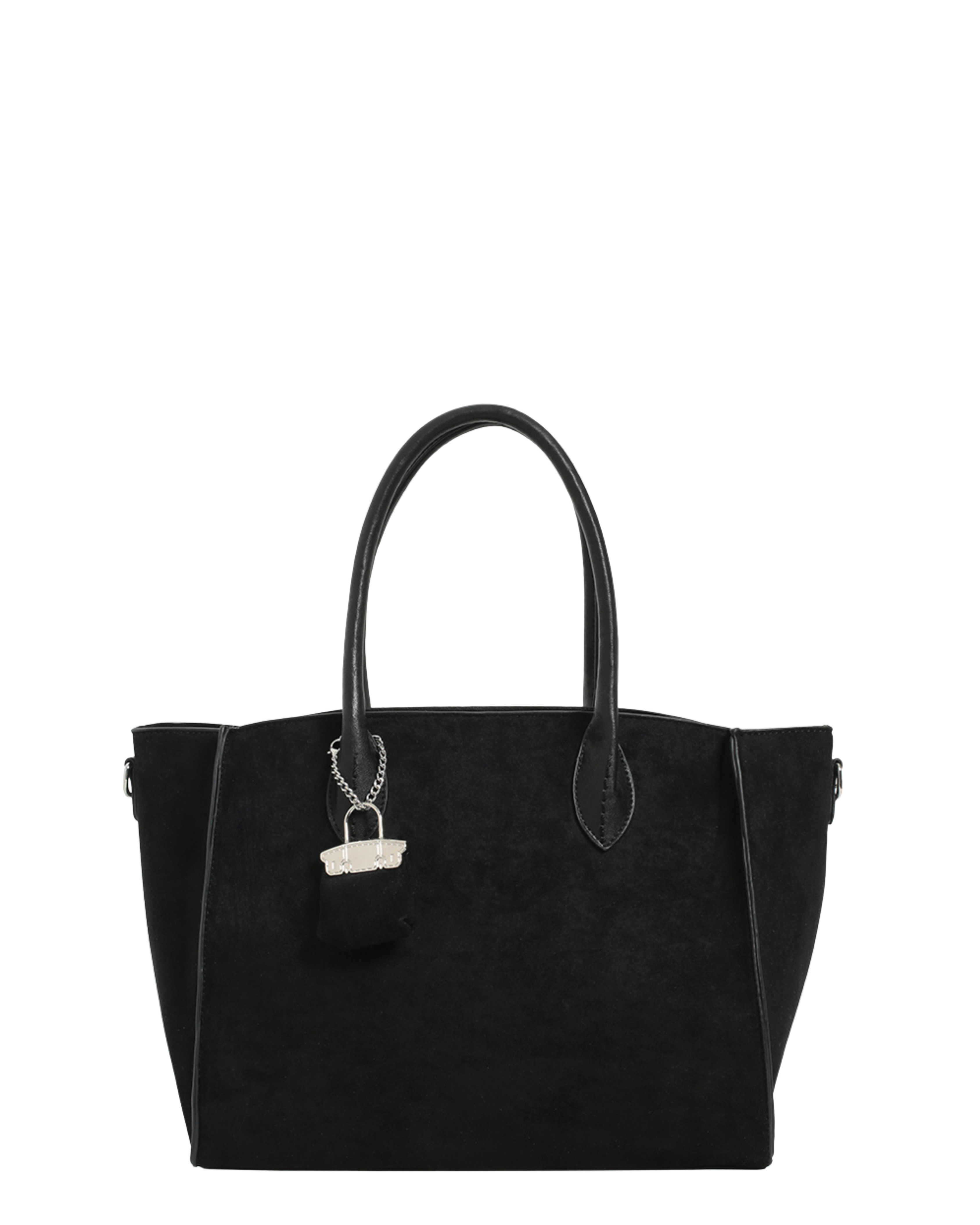 VALERY - borsa tote a spalla effetto camoscio con charm borsetta