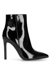 QUINN - stivaletto con tacco a punta effetto glassy nero