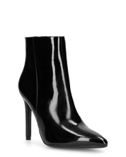 QUINN - stivaletto con tacco a punta effetto glassy nero
