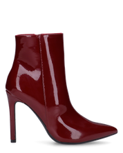 QUINN - stivaletto con tacco a punta effetto glassy burgundy