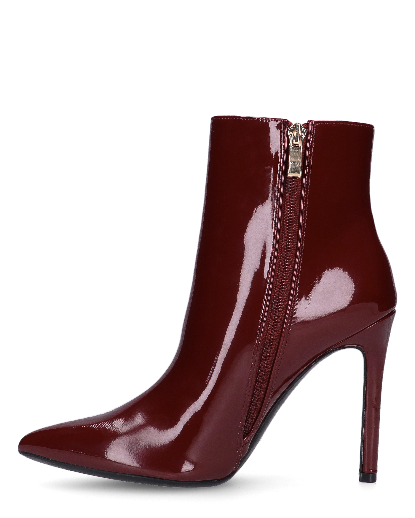 QUINN - stivaletto con tacco a punta effetto glassy burgundy