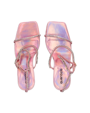 RAHA - sandali in glassy rosa con gemme