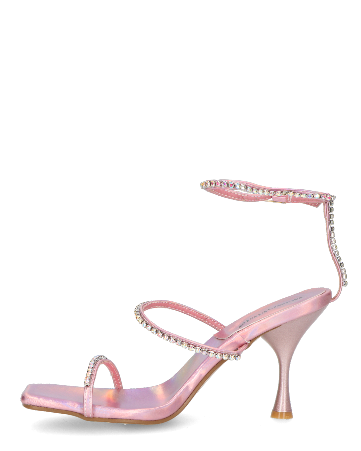 RAHA - sandali in glassy rosa con gemme