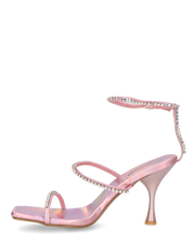 RAHA - sandali in glassy rosa con gemme