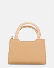 RIBBY - borsetta a mano beige con chiusura a cerniera e fiocchetti decorativi