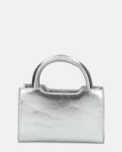 RIBBY - borsetta a mano argento con chiusura a cerniera e fiocchetti decorativi rosa