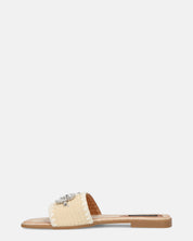 ROZENN - ciabattine beige con fascia ricamata e gemme