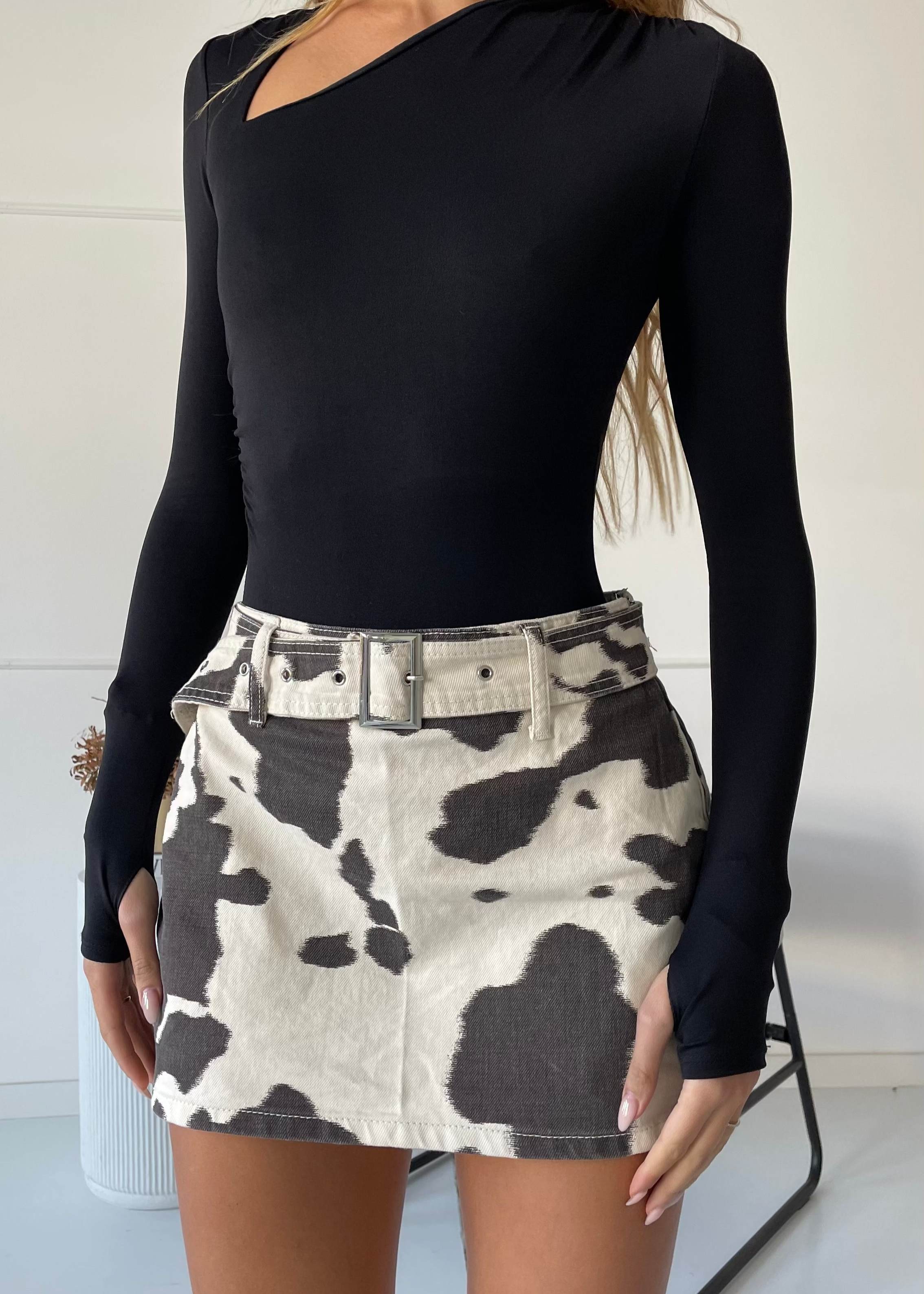 SHANIA - gonna in jeans effetto muccato