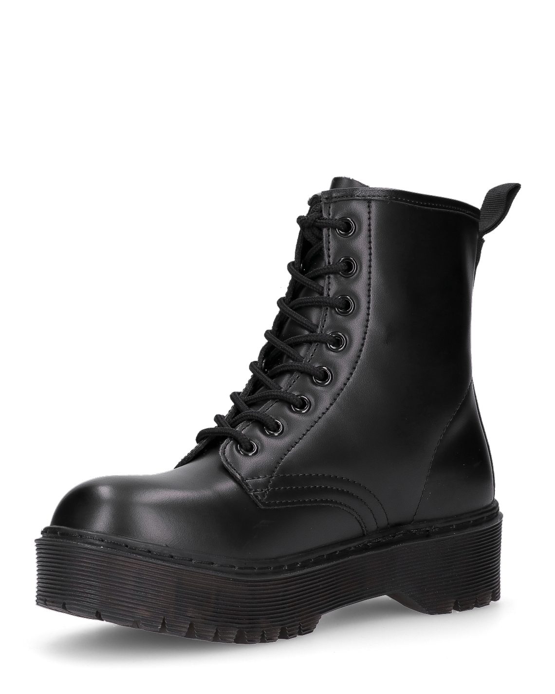 STACEE - stivaletti neri stile anfibio con platform