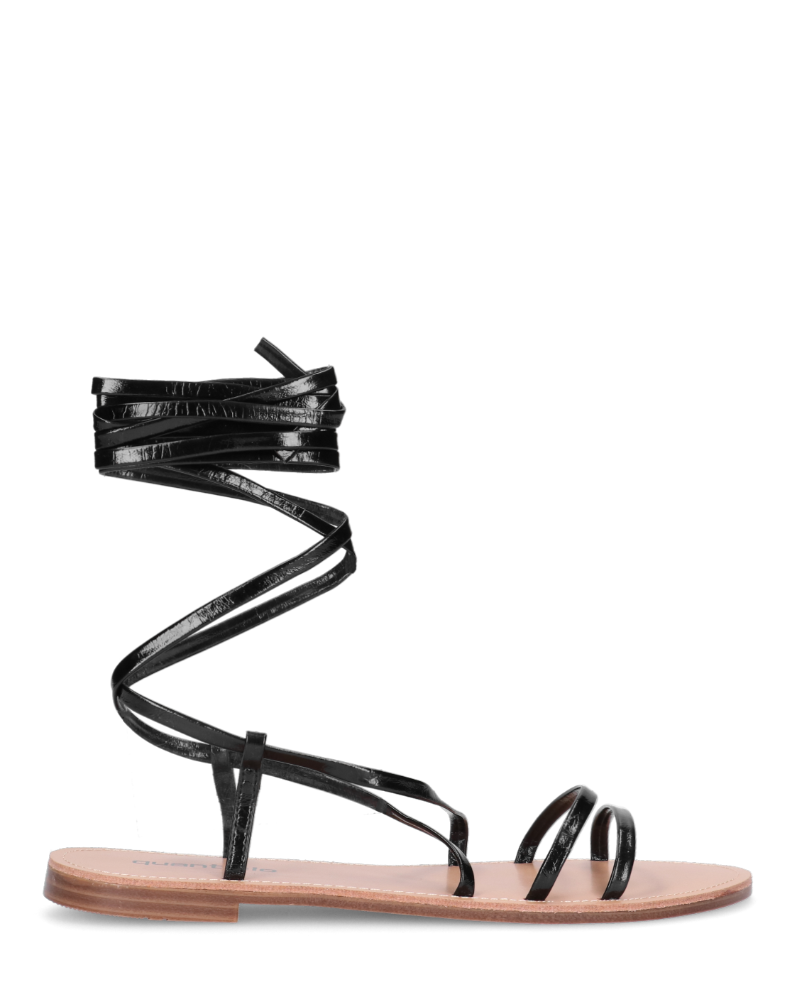 SEA - sandali bassi con fasce e cordini neri