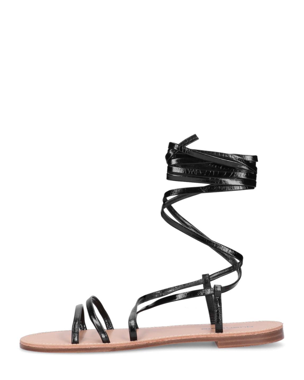 SEA - sandali bassi con fasce e cordini neri