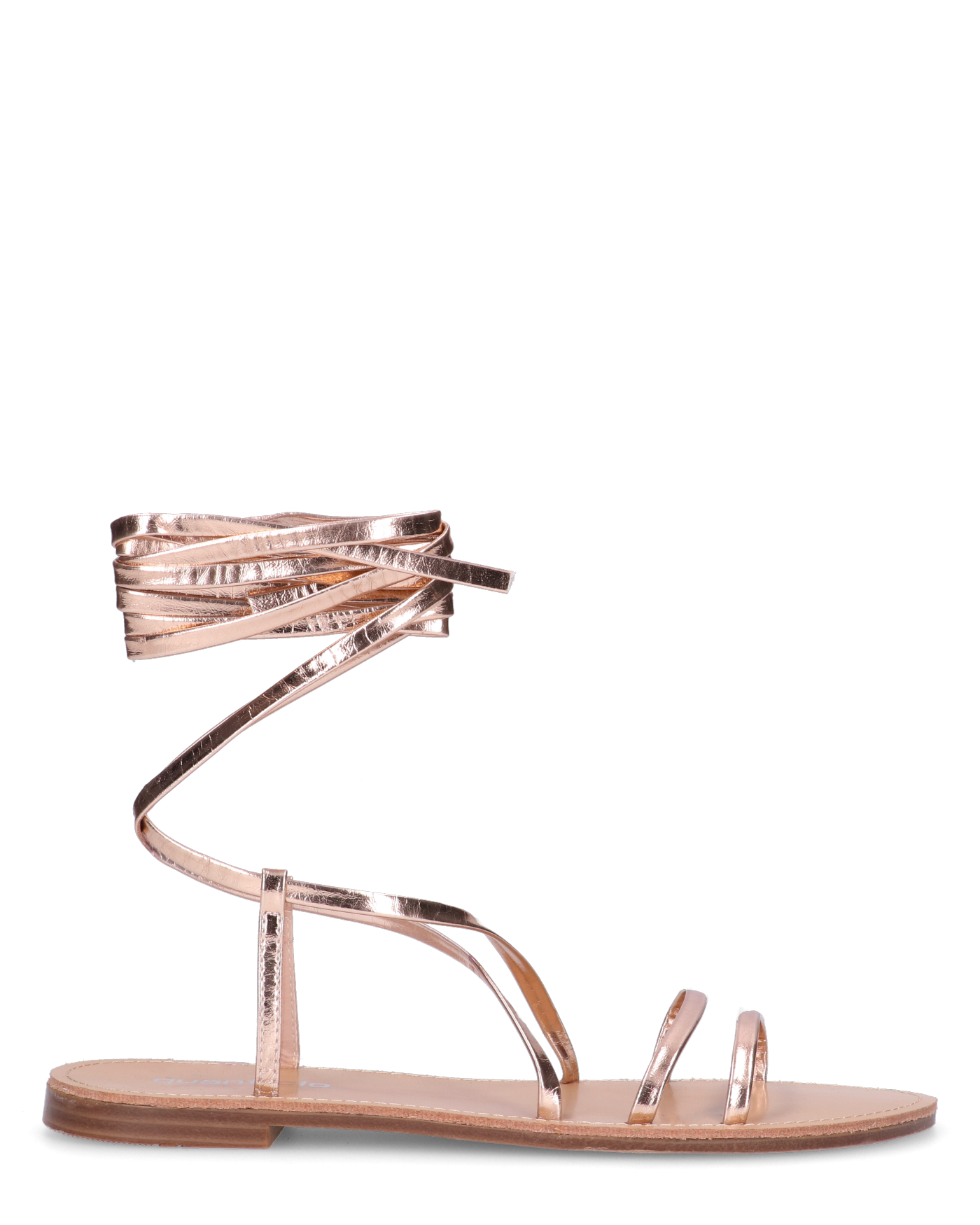 SEA - sandali bassi con fasce e cordini bronzo metallico