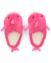 SHARKY - pantofole fucsia a forma di squalo peluche