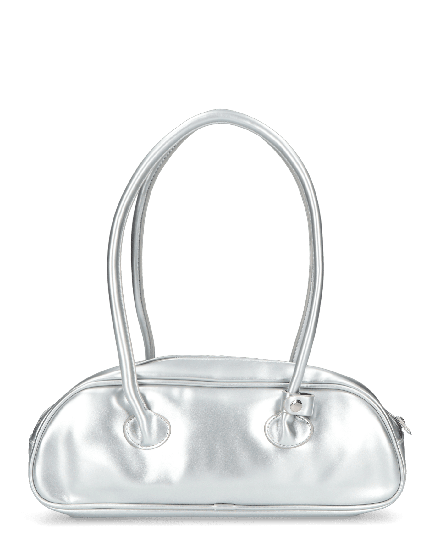 SHASA - borsa argentata a spalla con chiusura zip