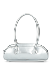 SHASA - borsa argentata a spalla con chiusura zip