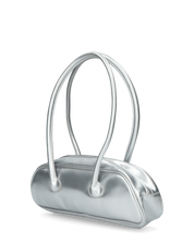 SHASA - borsa argentata a spalla con chiusura zip