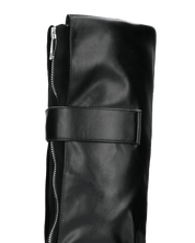 SHIORI - stivali neri con risvolto e cinture in ecopelle e camoscio