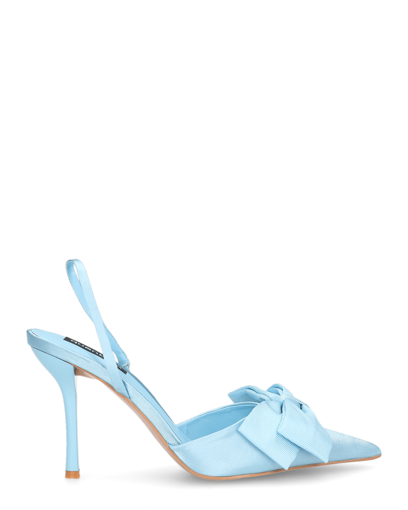 SILVY - decolette con tacco a spillo in azzurro con fiocco