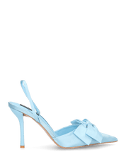 SILVY - decolette con tacco a spillo in azzurro con fiocco