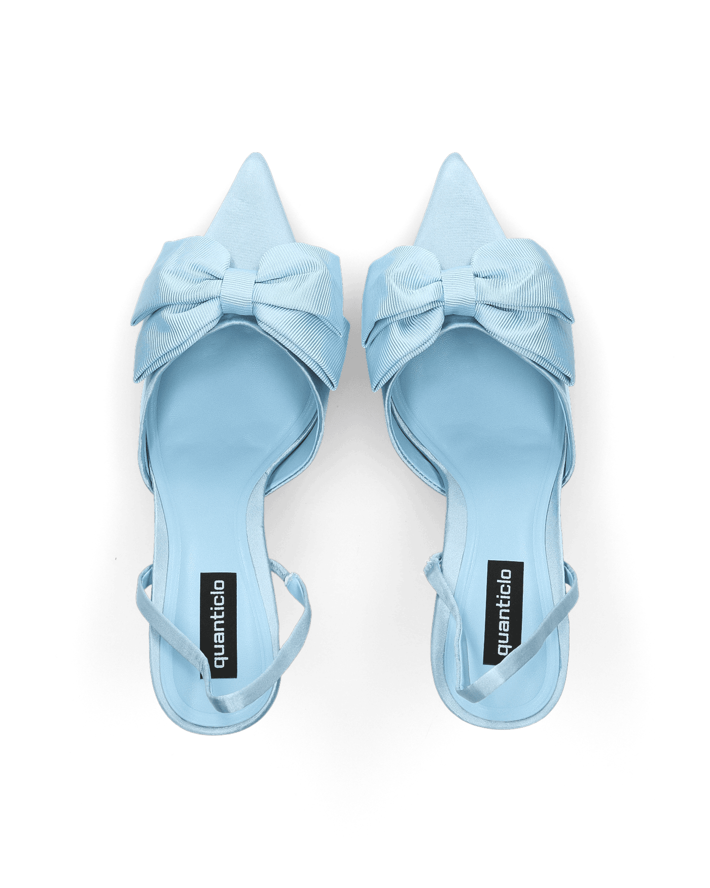 SILVY - decolette con tacco a spillo in azzurro con fiocco