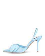 SILVY - decolette con tacco a spillo in azzurro con fiocco