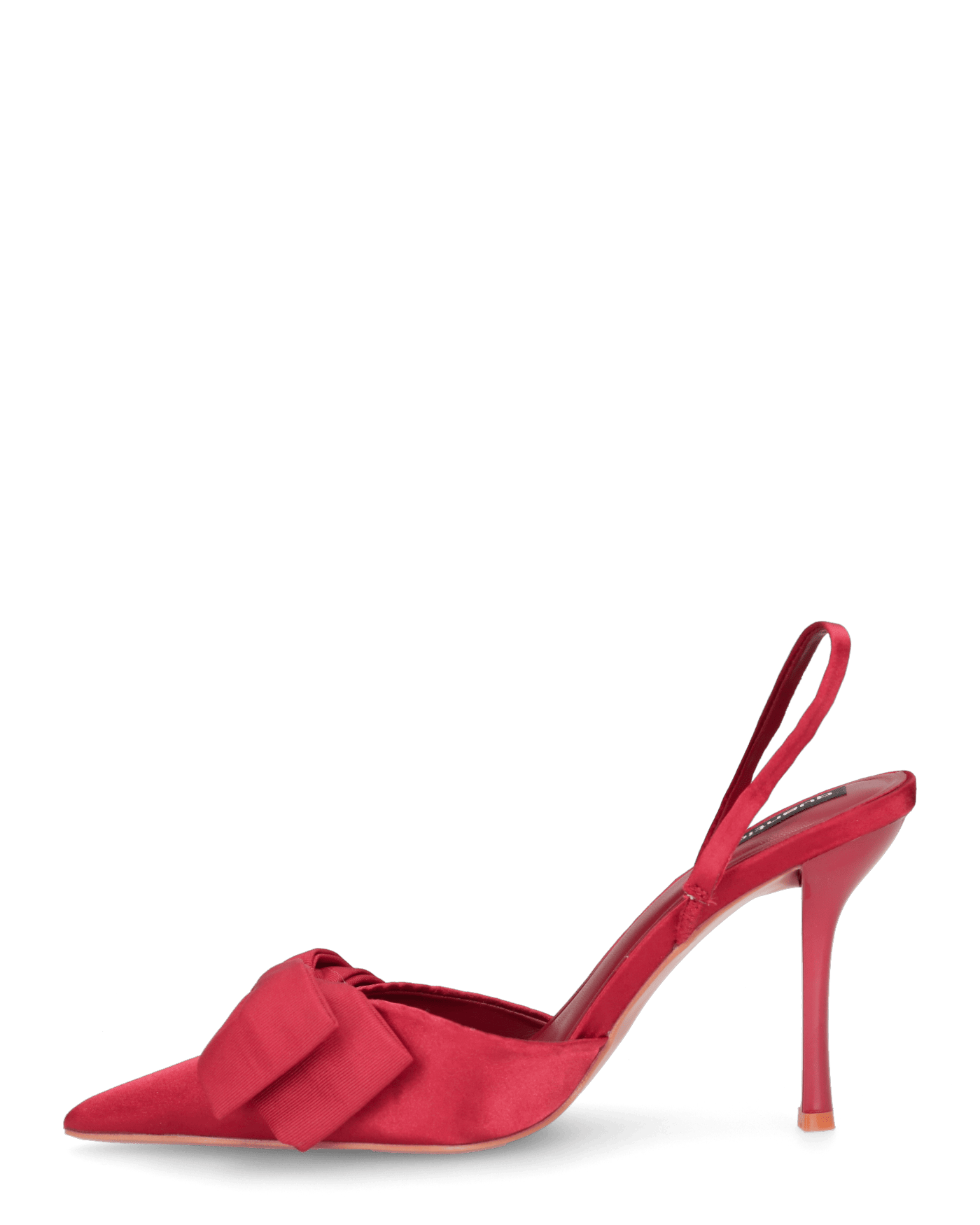 SILVY - decolette con tacco a spillo in raso bordeaux con fiocco