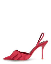 SILVY - decolette con tacco a spillo in raso bordeaux con fiocco