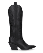 SIRIAA - stivale camperos estivo nero con dettagli traforati