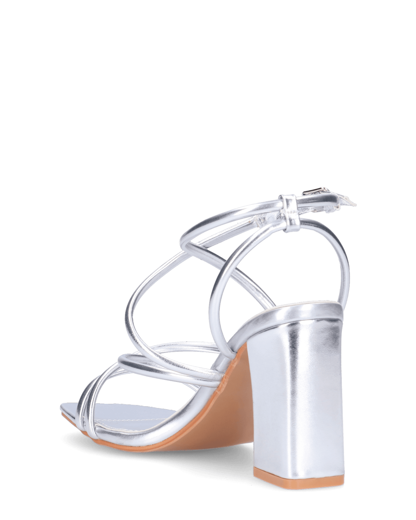 SISSI - sandali argentati con tacco e cinturino