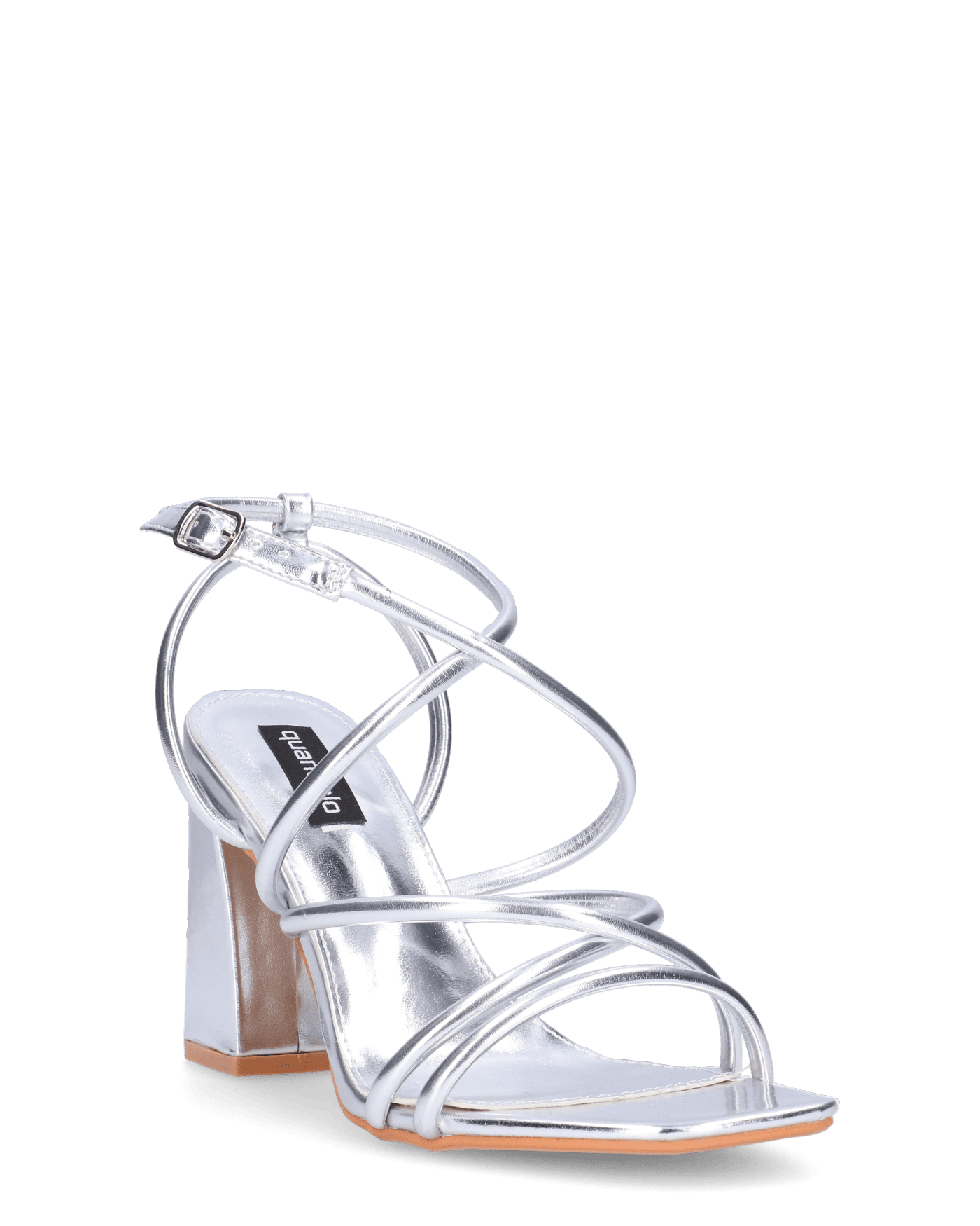 SISSI - sandali argentati con tacco e cinturino