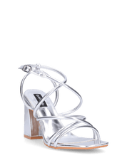 SISSI - sandali argentati con tacco e cinturino