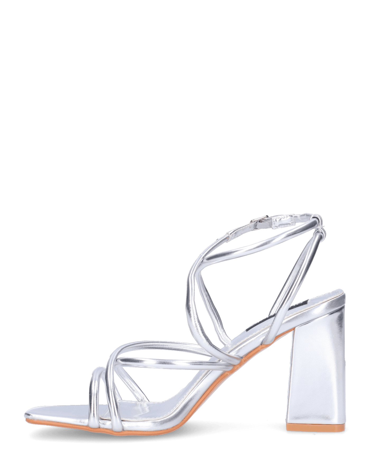 SISSI - sandali argentati con tacco e cinturino