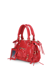 SKYLAR - borsetta a mano rossa con chiusura zip e frangette