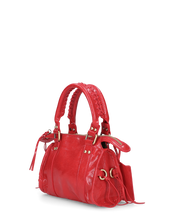 SKYLAR - borsetta a mano rossa con chiusura zip e frangette