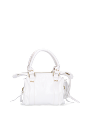 SKYLAR - borsetta a mano bianco con chiusura zip e frangette