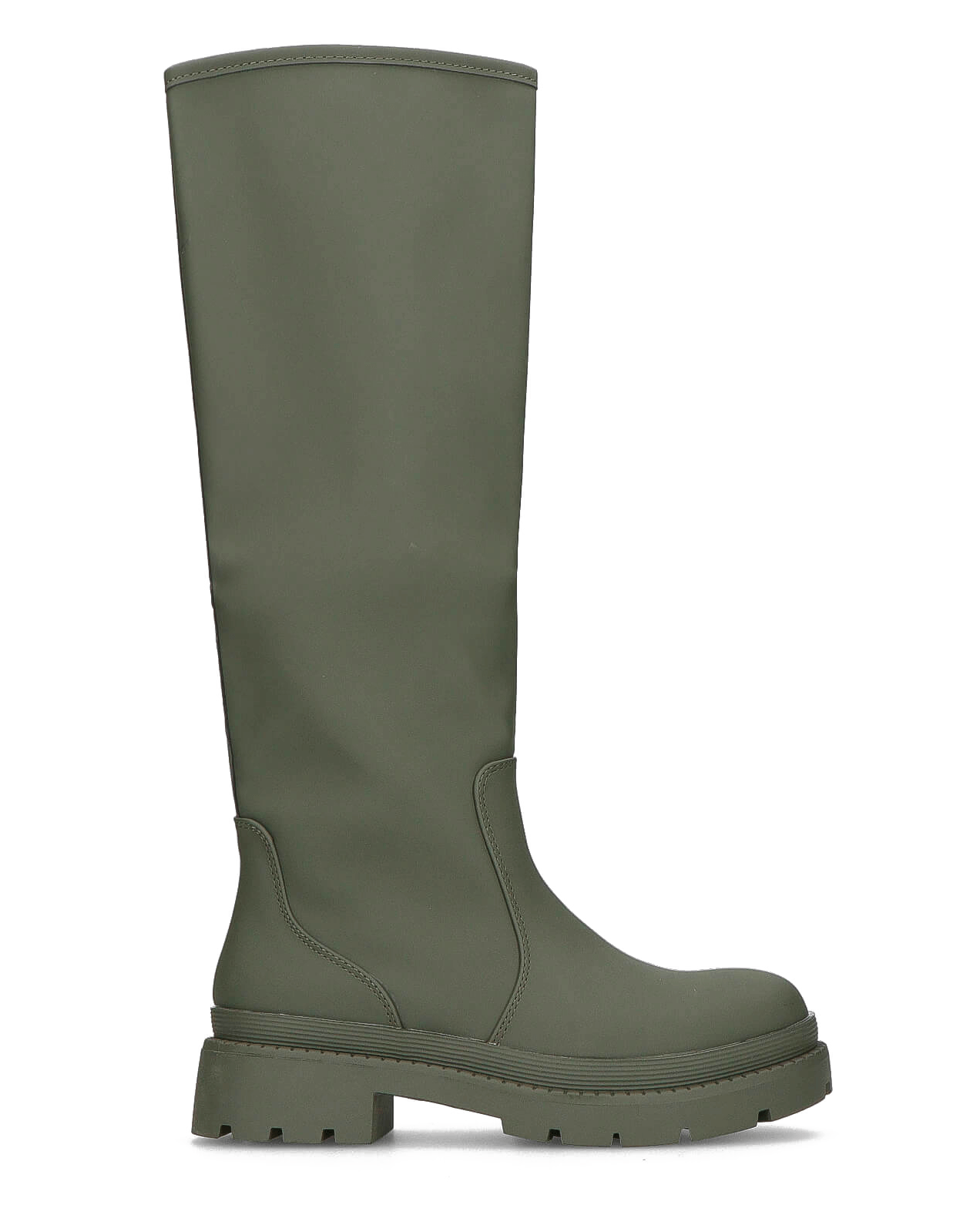 LULU - stivali alti khaki con tacco basso