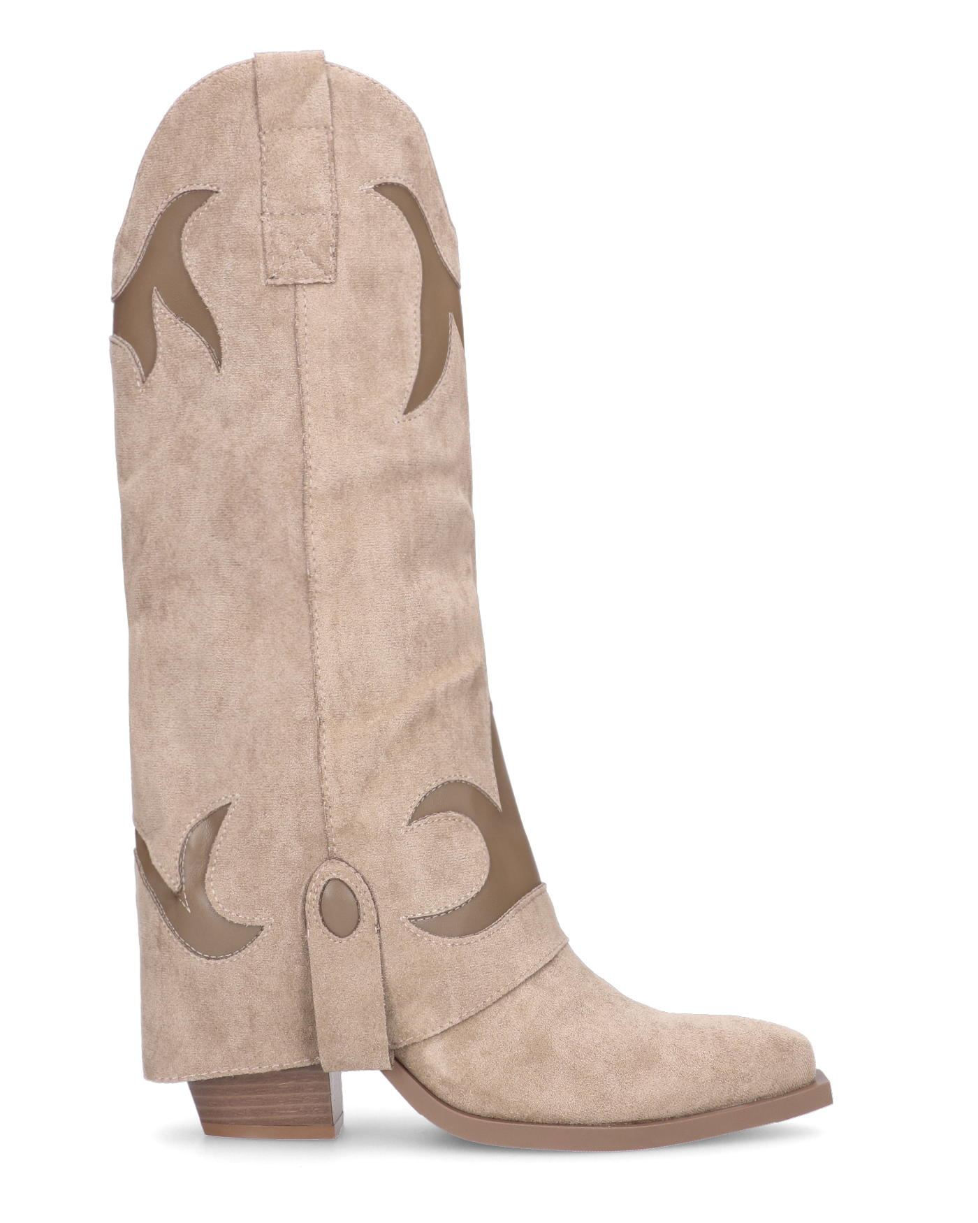 SYBIL - camperos beige con risvolto e decorazioni