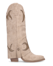 SYBIL - camperos beige con risvolto e decorazioni