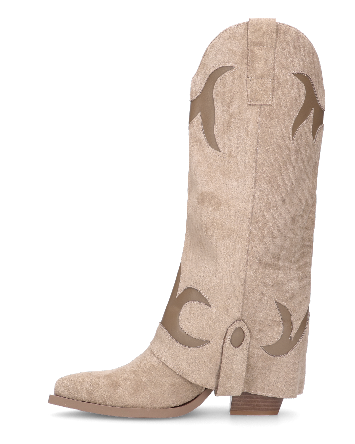 SYBIL - camperos beige con risvolto e decorazioni