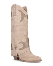 SYBIL - camperos beige con risvolto e decorazioni