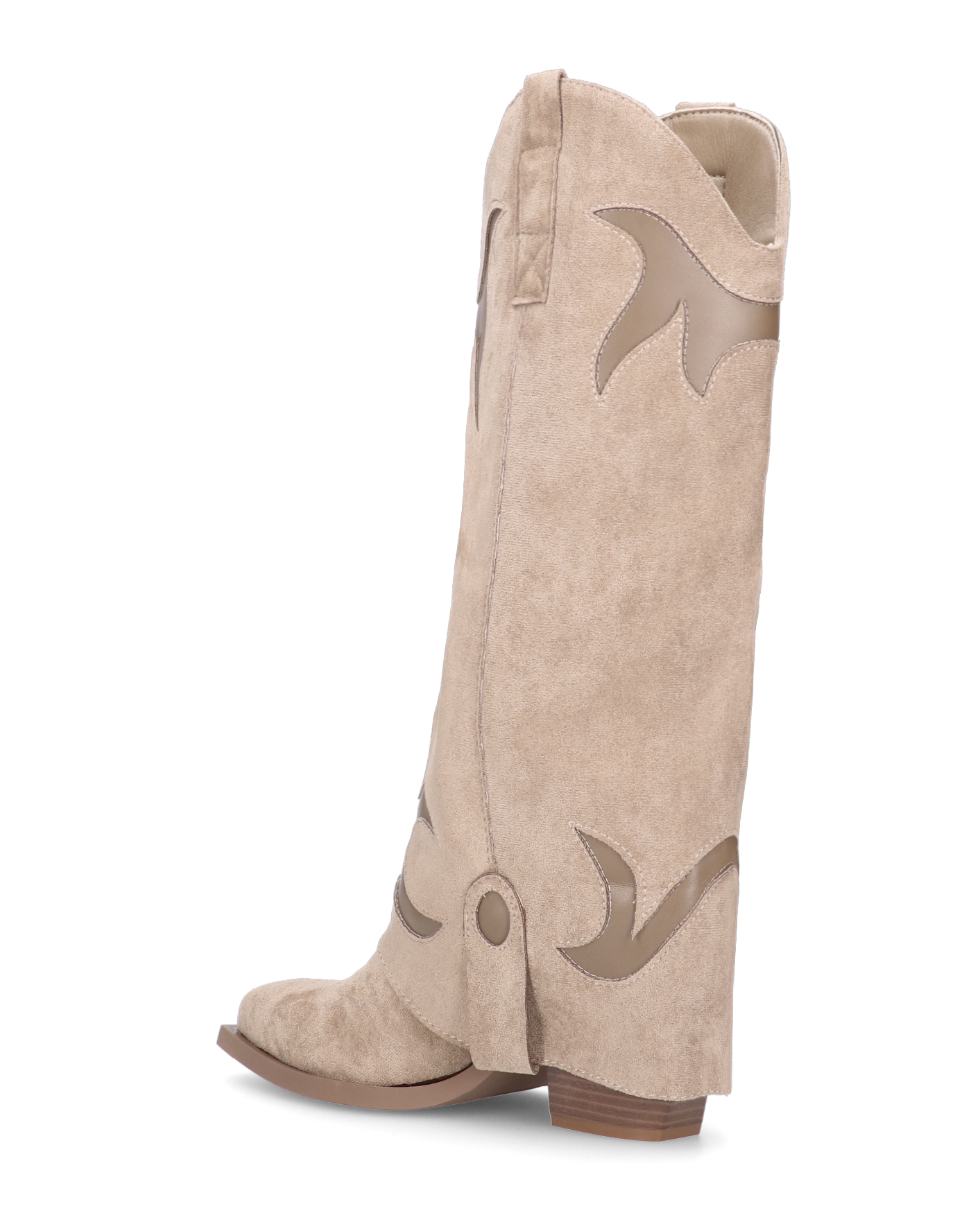 SYBIL - camperos beige con risvolto e decorazioni