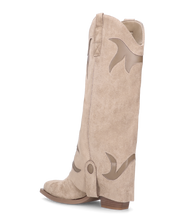 SYBIL - camperos beige con risvolto e decorazioni