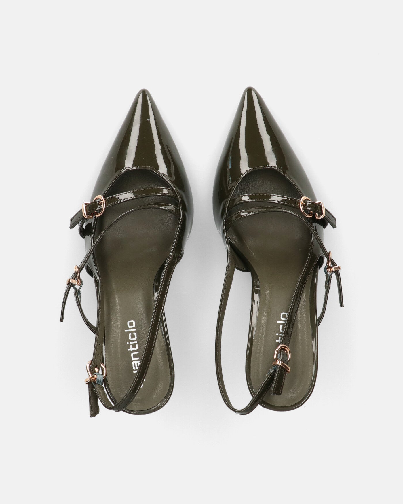TANISHA - decolette scarpa con tacco verde e cinturini