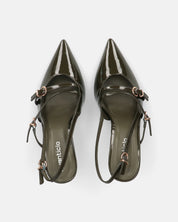 TANISHA - decolette scarpa con tacco verde e cinturini