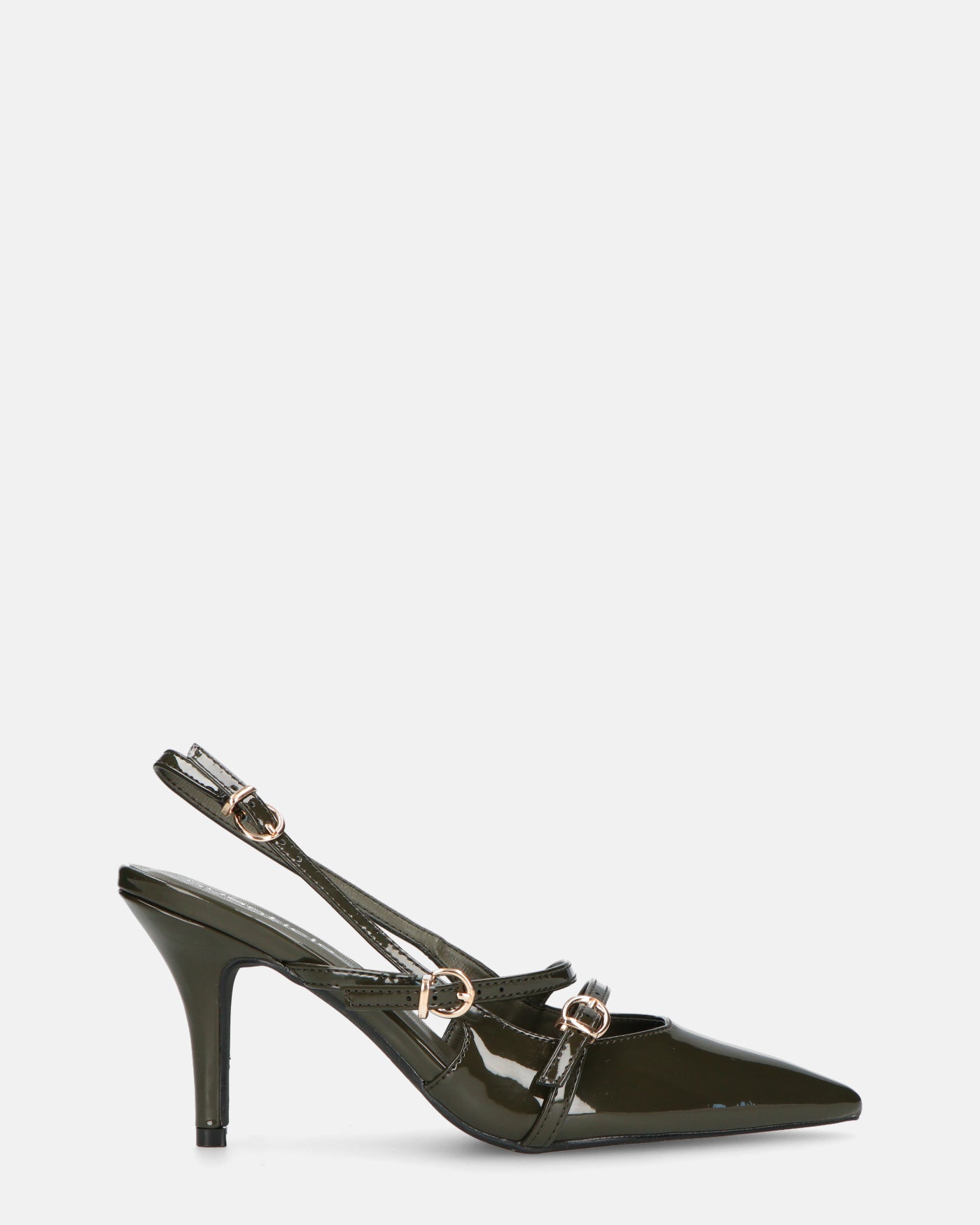 TANISHA - decolette scarpa con tacco verde e cinturini